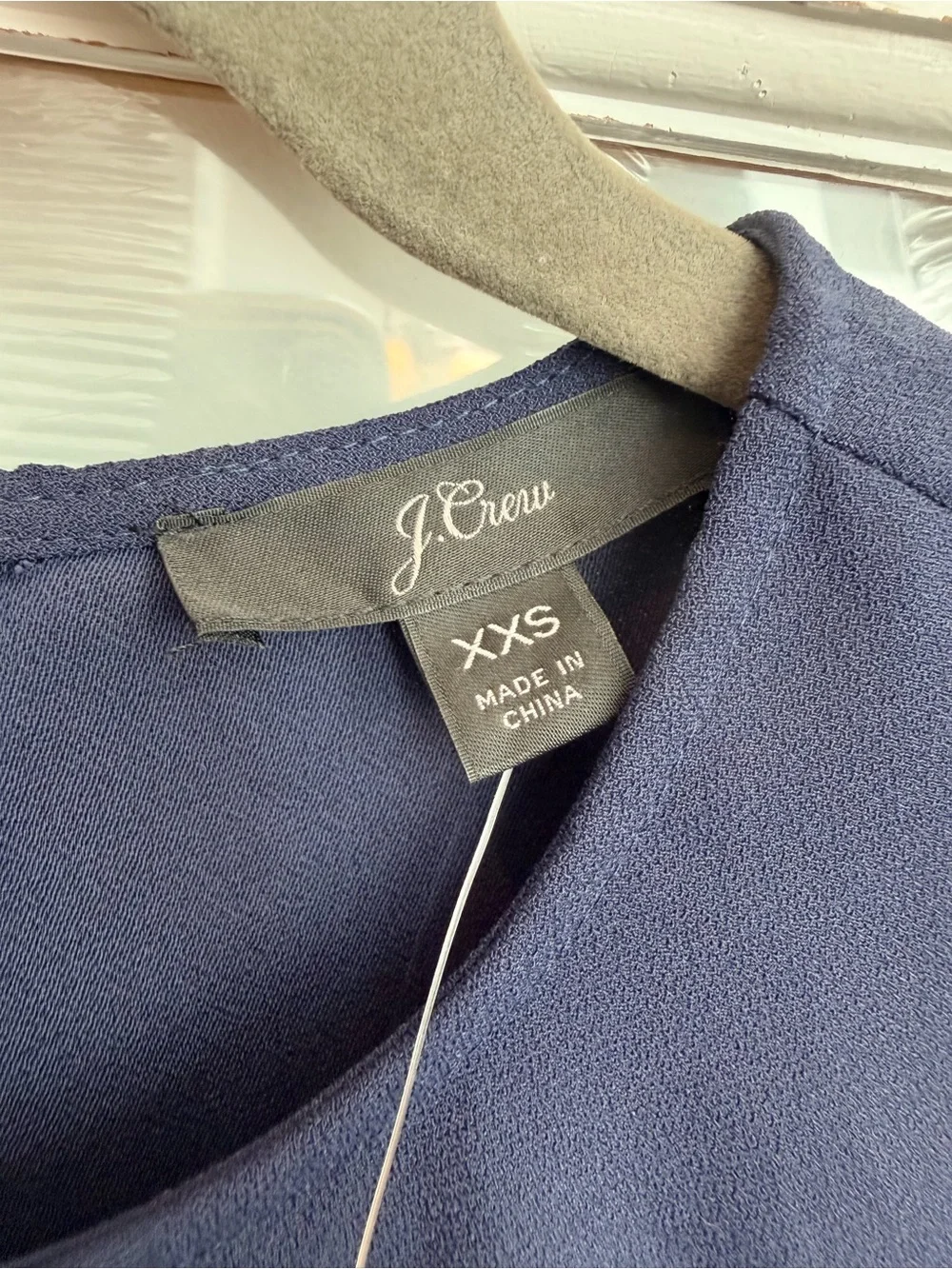 J. Crew Navy Blue Black Sequin Sleeve Formal Party Crepe Blouse Top Size XXS NWT